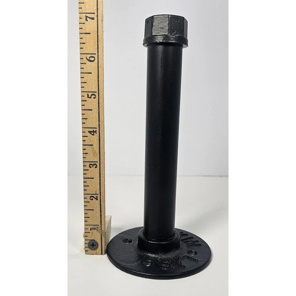 Black Pipe Shelf Bracket 7 Inch Industrial Metal Wall Mount